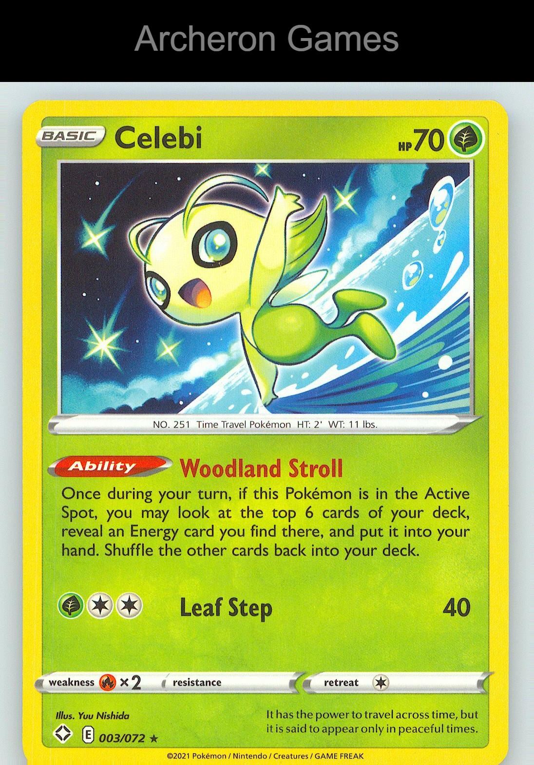 Pokemon Card Celebi SHF 003/072 R Shining Fates