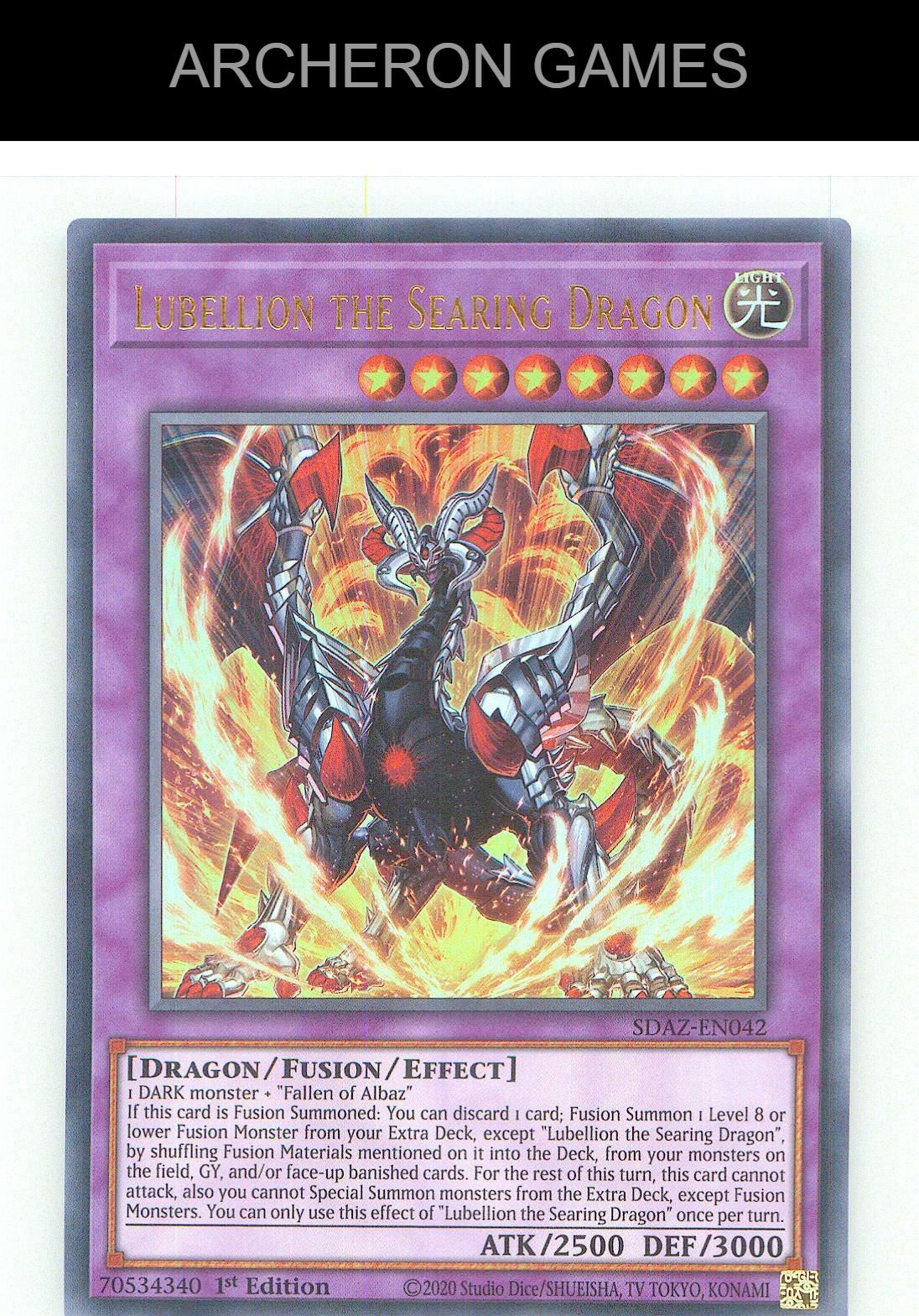 Lubellion the Searing Dragon Ultra Rare YUGIOH Card 1st Edition