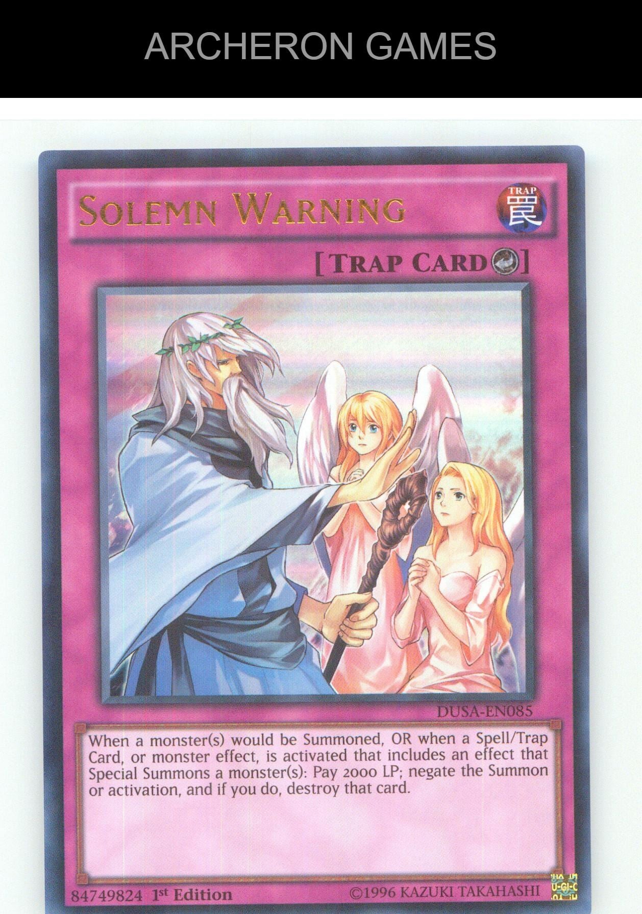 Solemn Warning UR YUGIOH Card 1st Edition