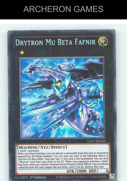 Drytron Mu Beta Fafnir SEC YUGIOH Card 1st Edition