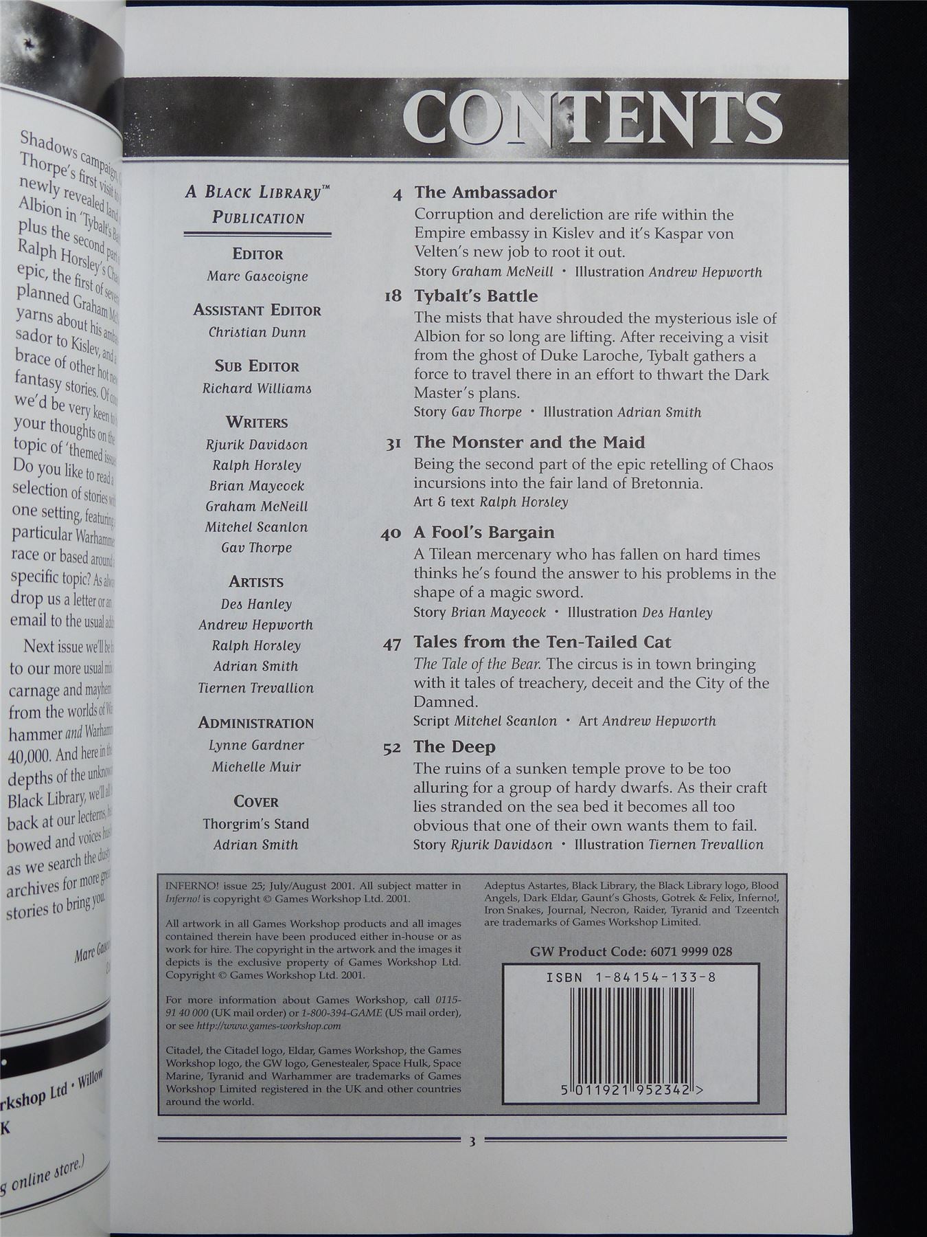 Inferno! Tales of Fantasy and Adventure #25 - Workshop Black Library Publication #1O1