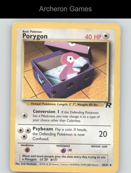 Pokemon Card Porygon TR 48/82 UC Team Rocket Unlimited
