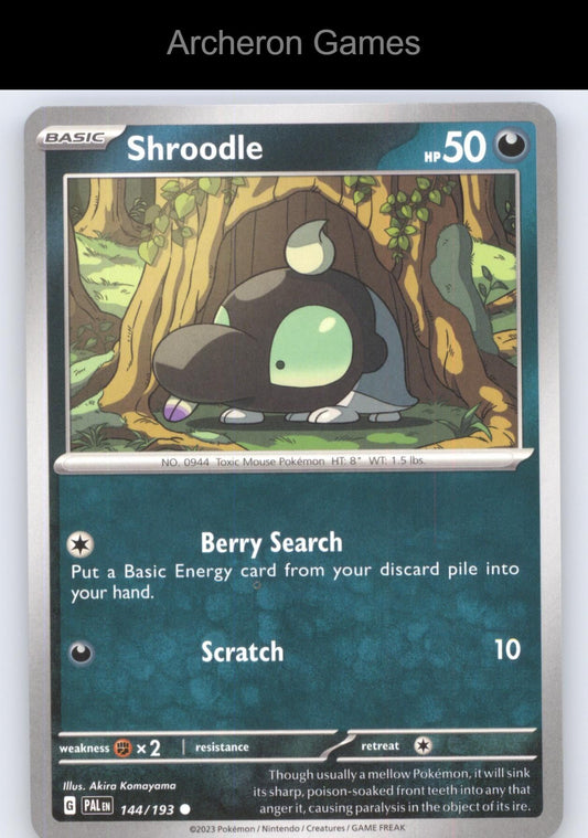 Pokemon Card Shroodle PAL 144/193 C Paldea Evolved