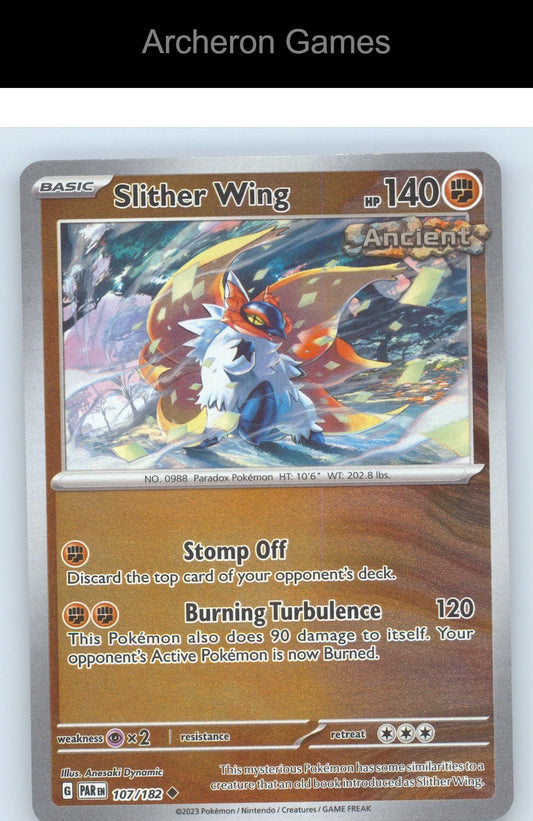 Pokemon Card Slither Wing PAR 107/182 UC Paradox Rift Reverse Holo