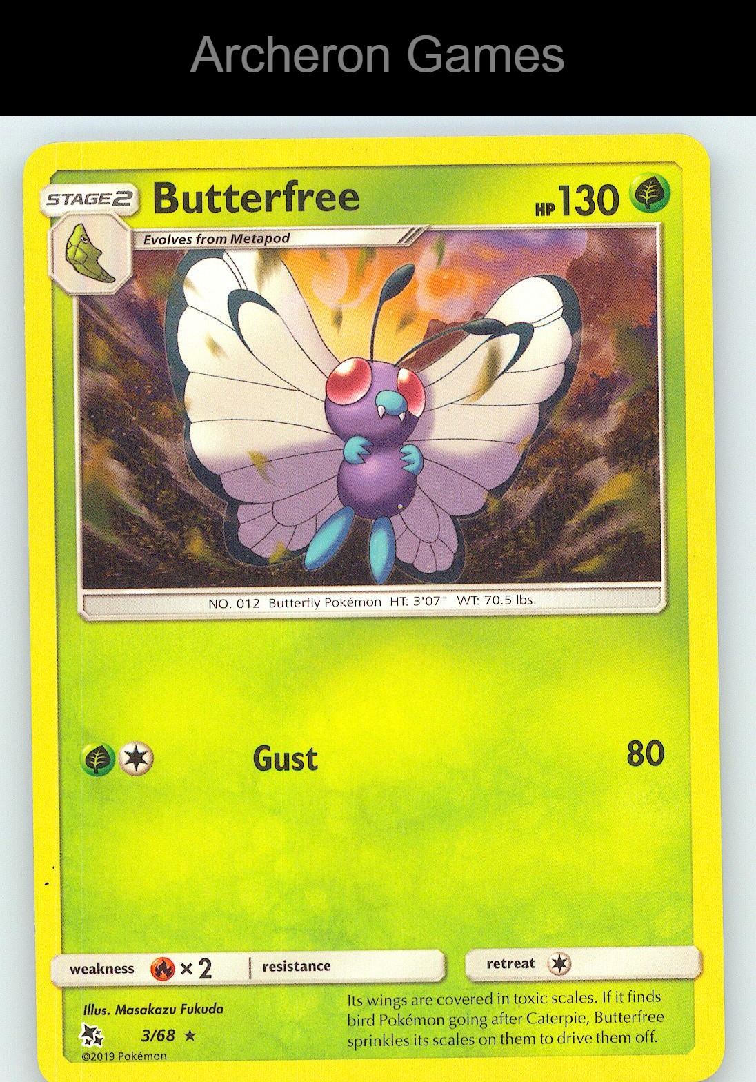 Pokemon Card Butterfree HIF 3/68 R Hidden Fates