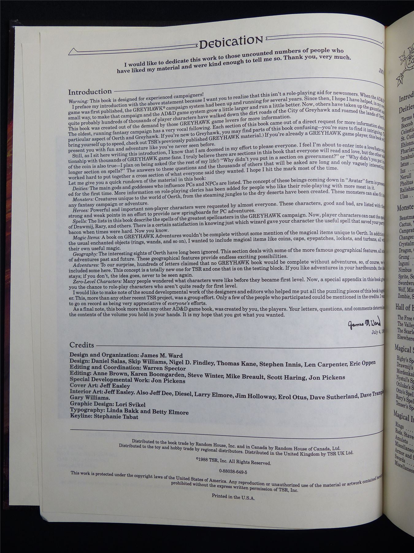 Official Advanced D&D: Greyhawk Adventures - Roleplay Hardback #1GN