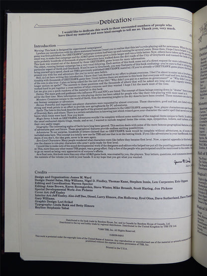 Official Advanced D&D: Greyhawk Adventures - Roleplay Hardback #1GN