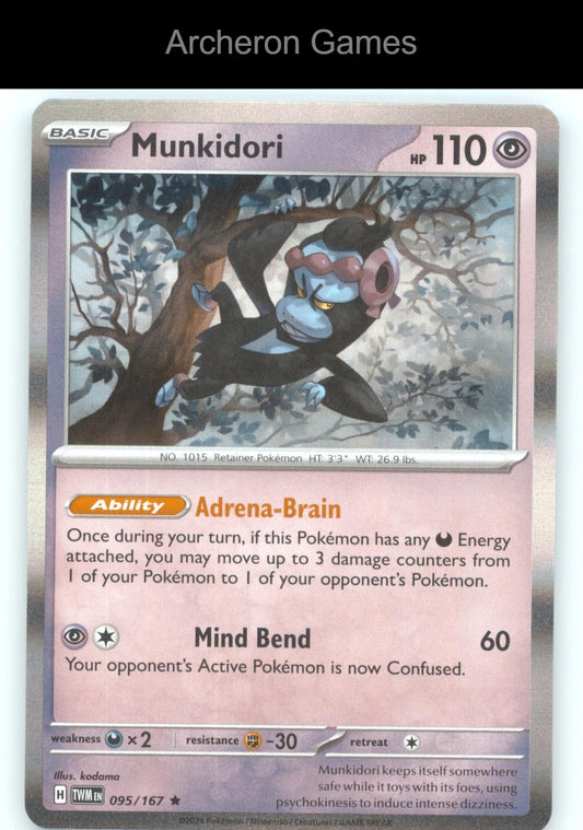 Pokemon Card Munkidori TWM 095/167 R Twilight Masquerade Holo