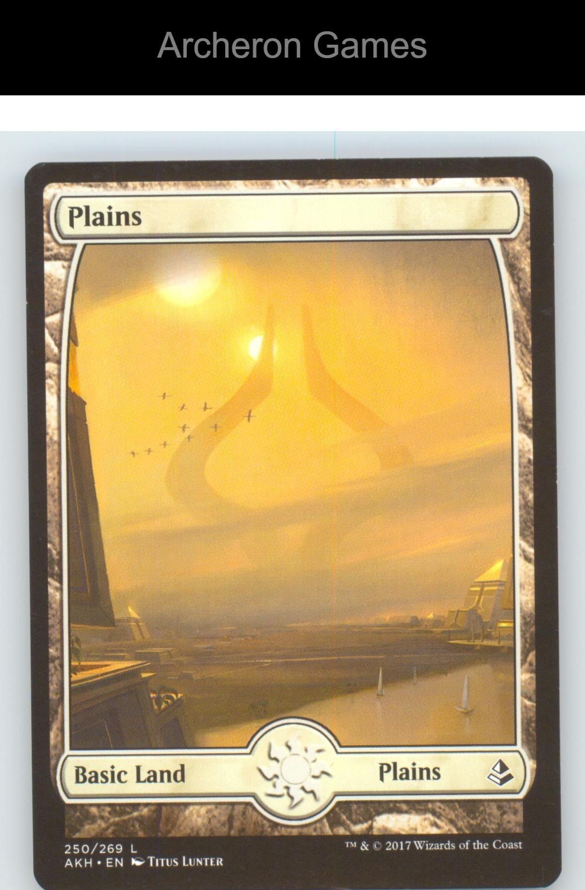 Plains (250) - Full Art AKH 250 Land MTG Card Amonkhet