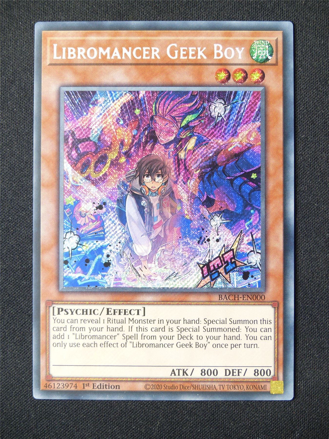 Libromancer Geek Boy BACH Secret Rare - 1st ed Yugioh Card #55N