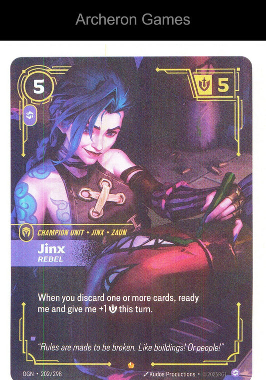Jinx - Rebel OGN 202/298 Epic Origins Riftbound Card Foil