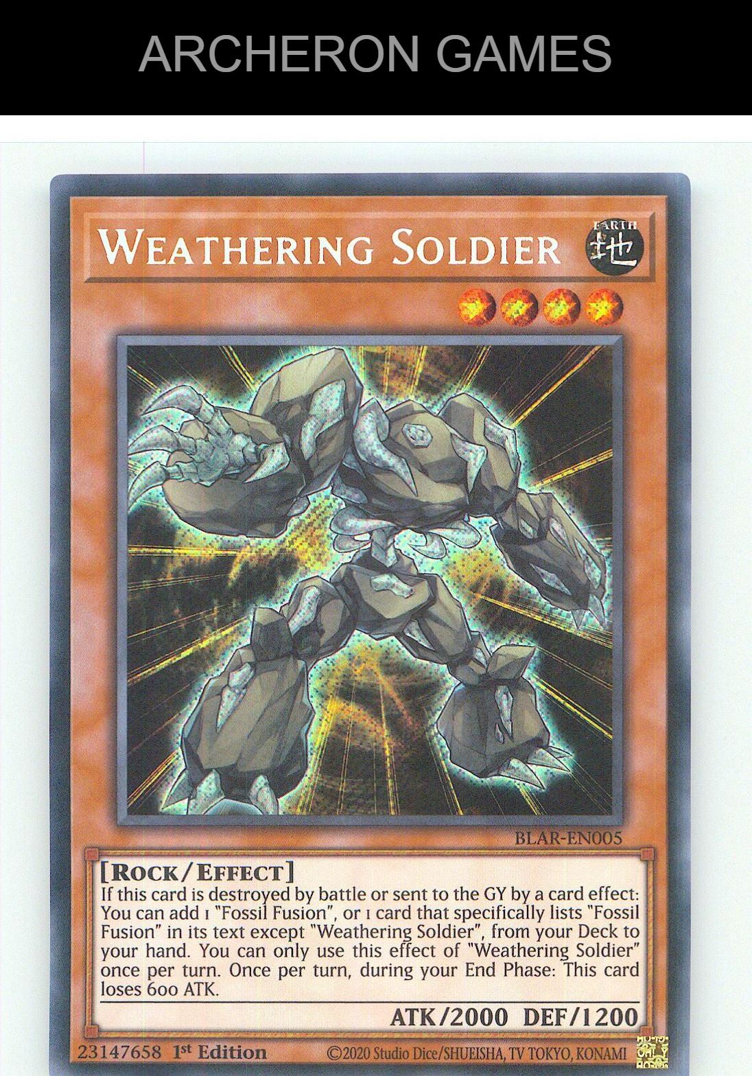 Weathering Soldier SEC YUGIOH Card 1st Edition
