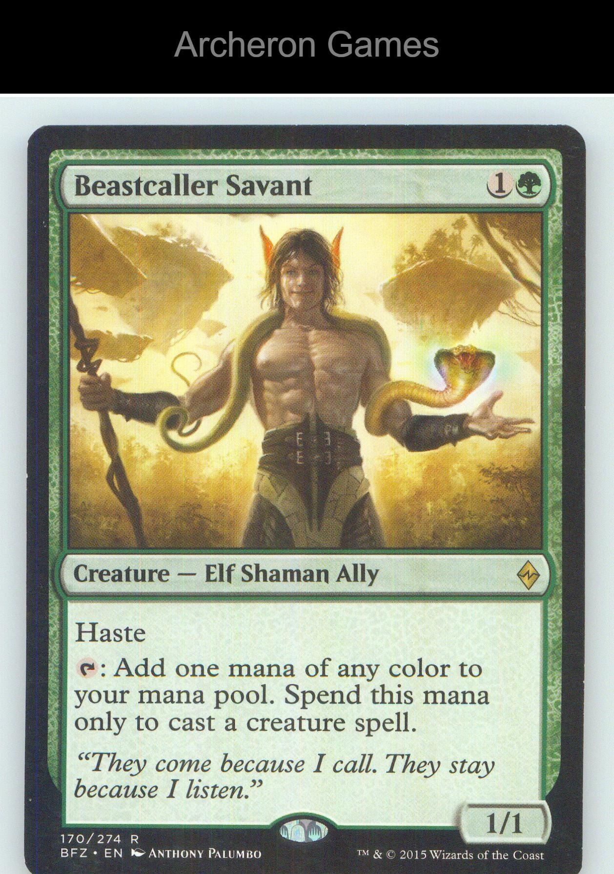Beastcaller Savant BFZ 170 R MTG Card NM/EX+