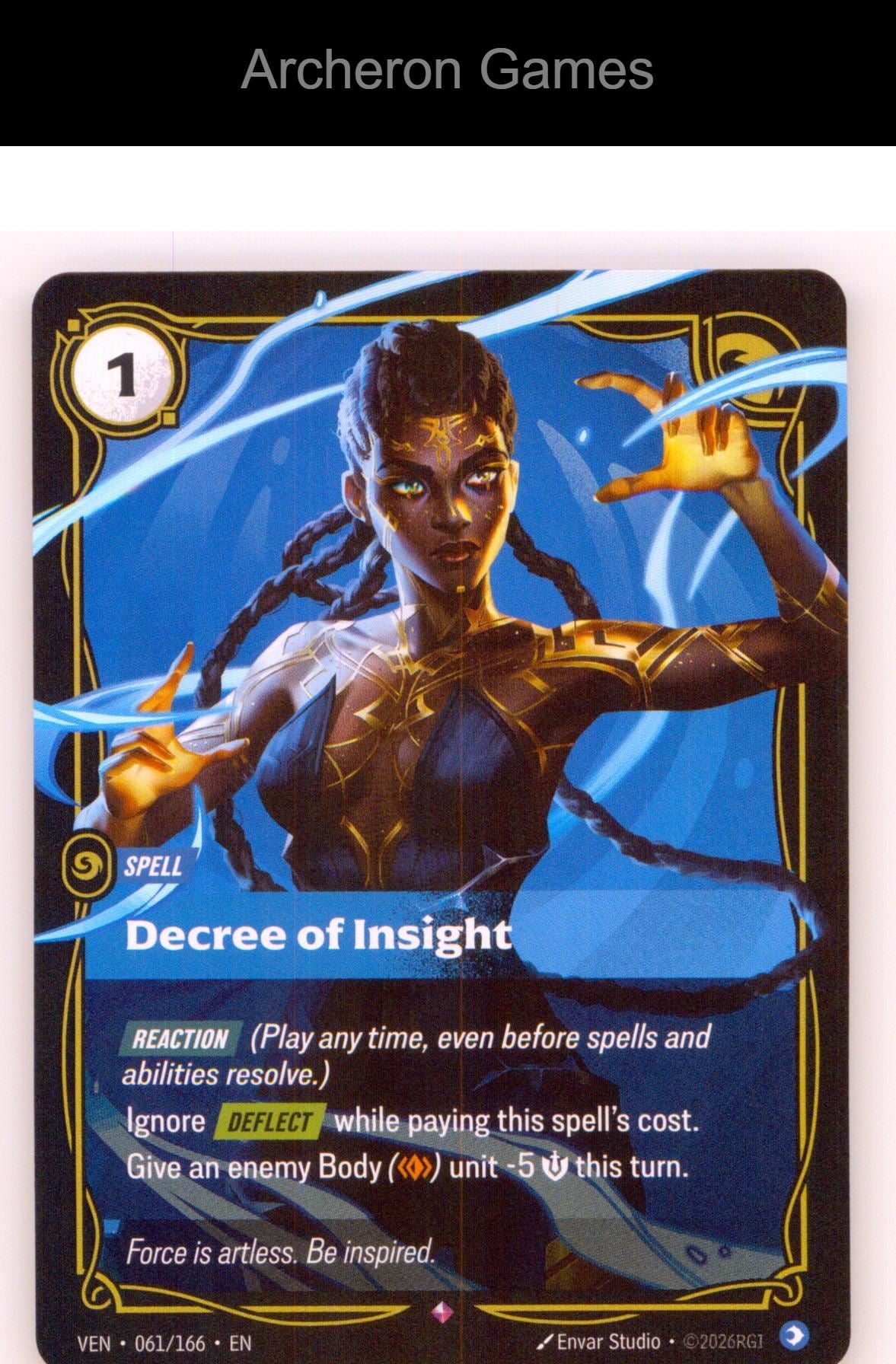 Decree of Insight VEN 061/166 R Vendetta Riftbound Card
