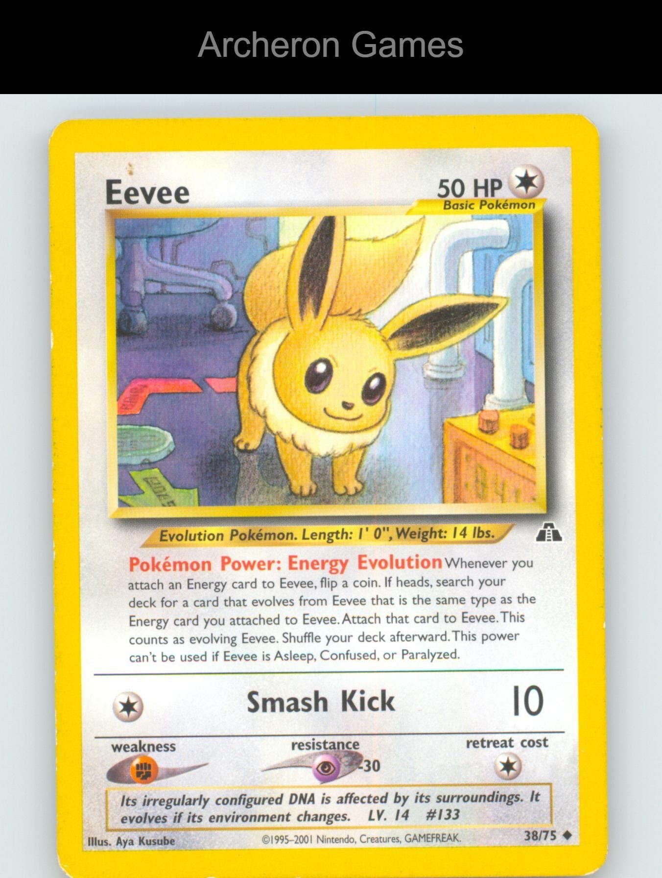 Pokemon Card Eevee N2 38/75 UC Neo Discovery Unlimited