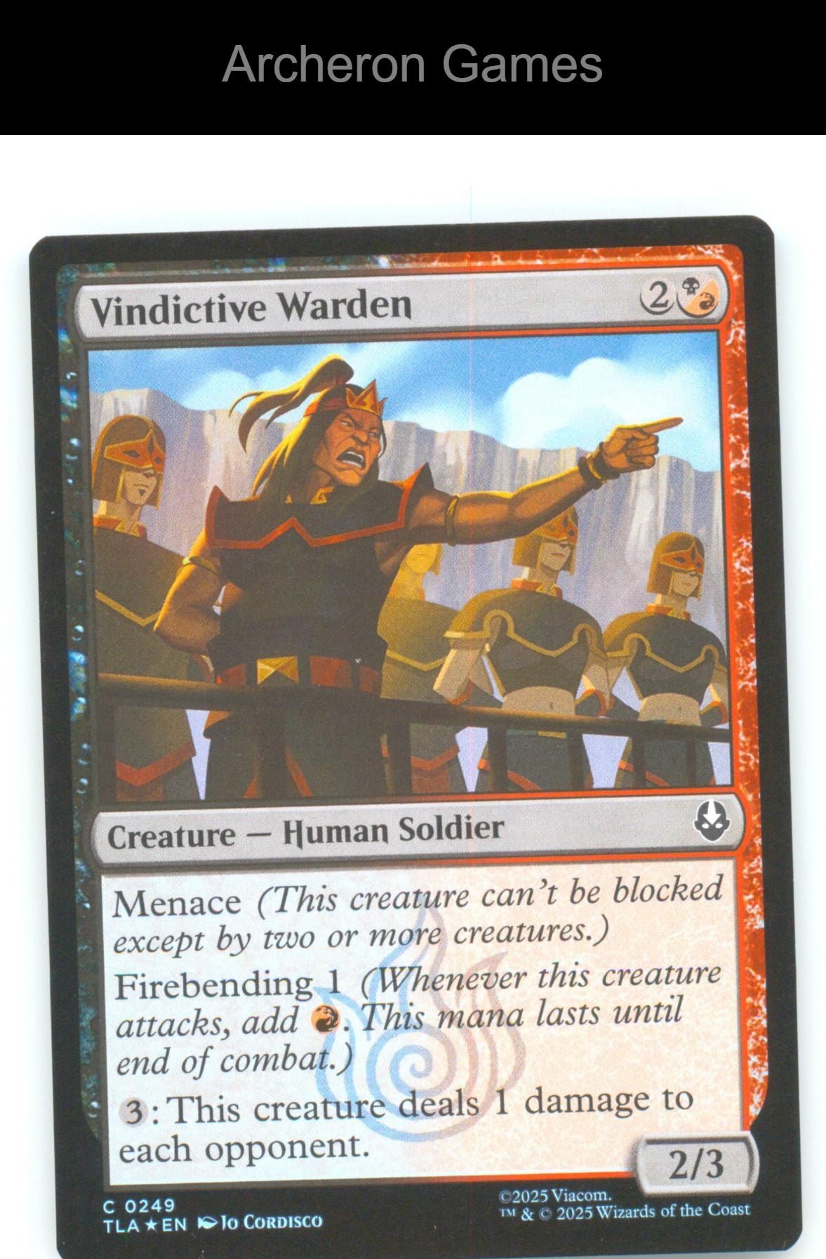 Vindictive Warden TLA 249 C MTG Card Avatar: The Last Airbender Foil