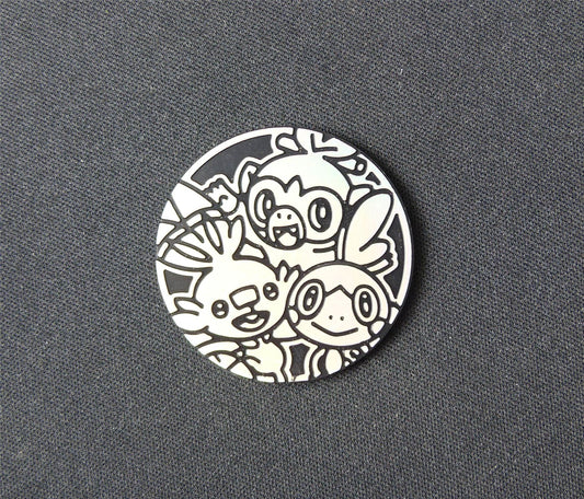 Silver Team Scorbunny Grookey Sobble - Pokemon Coin #3T4