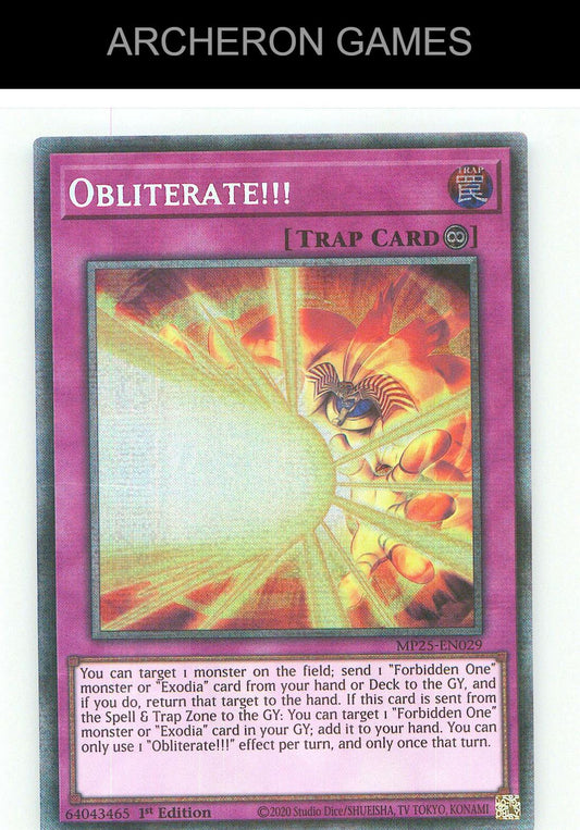 Obliterate!!! Starlight Rare YUGIOH Card 1st Edition