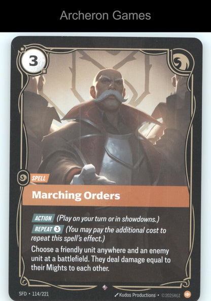 Marching Orders SFD 114/221 R  Card Spiritforged