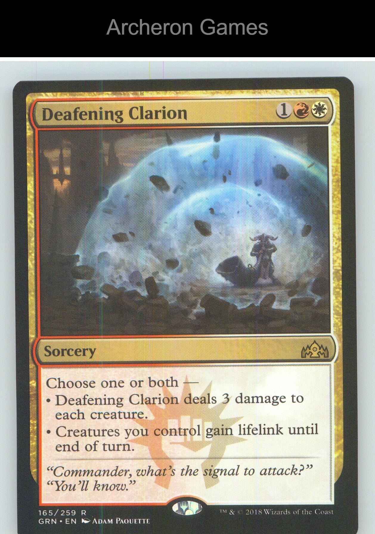 Deafening Clarion GRN 165 R MTG Card NM/EX+