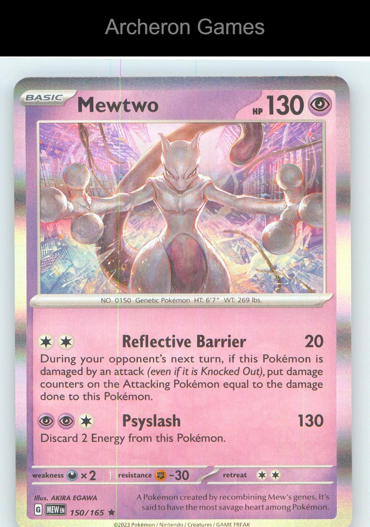 Pokemon Card Mewtwo MEW 150/165 R 151 Holo