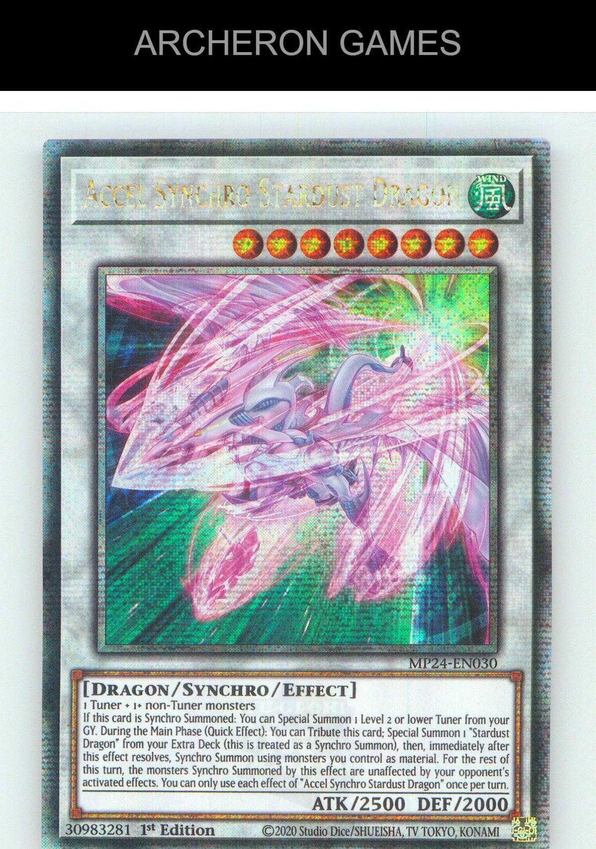 Accel Synchro Stardust Dragon (Quarter Century Secret Rare) YUGIOH 1st Edition