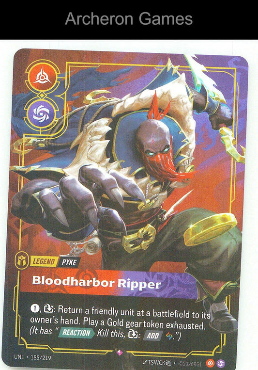 Pyke - Bloodharbor Ripper UNL 185/219 R Unleashed Riftbound Card