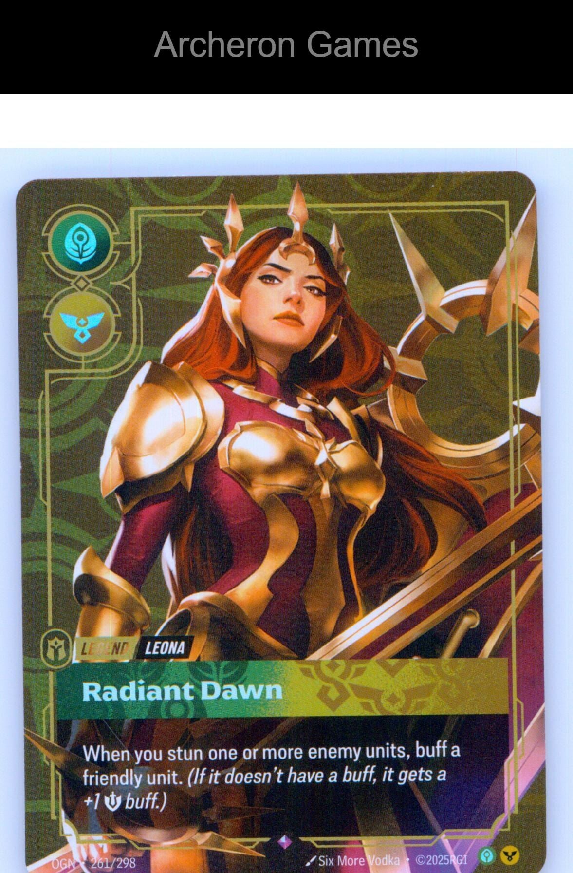 Leona - Radiant Dawn OGN 261/298 R Origins Riftbound Card