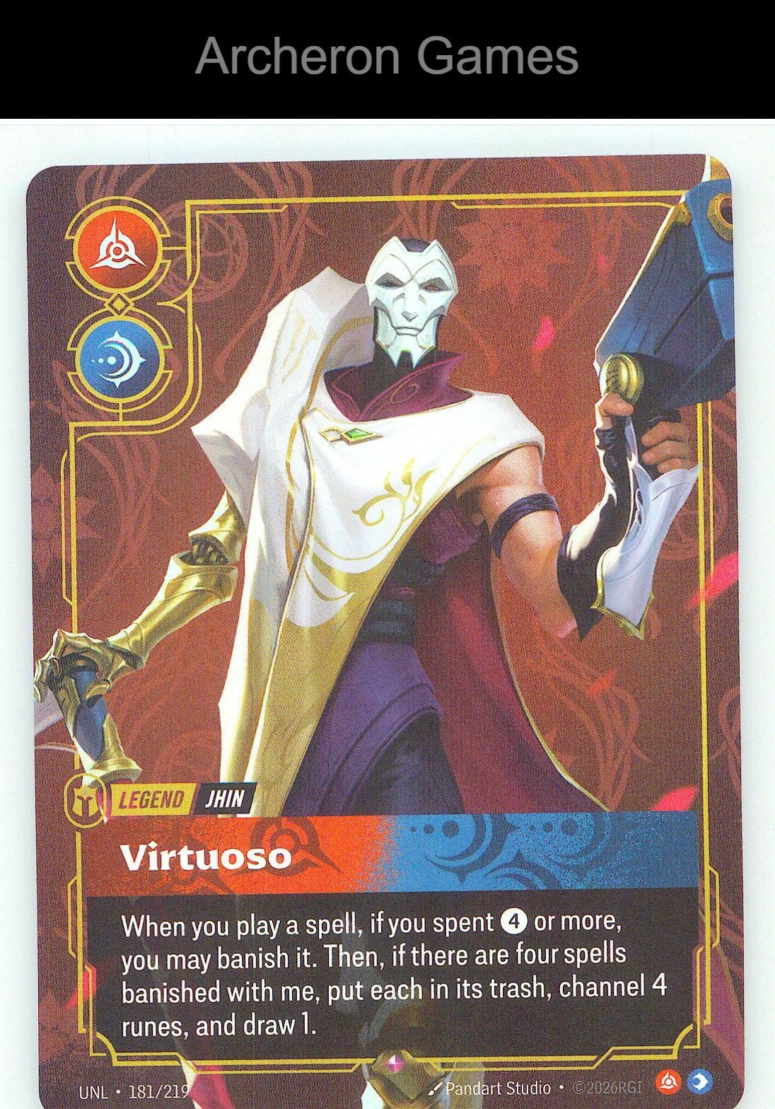 Jhin - Virtuoso UNL 181/219 R Unleashed Riftbound Card