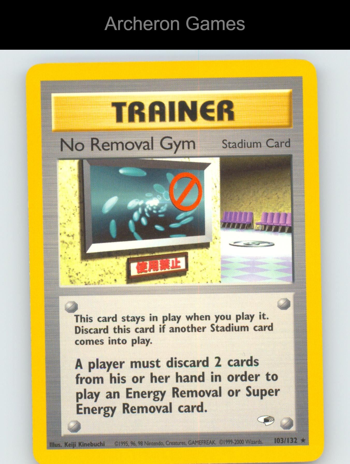 Pokemon Card No Removal Gym G1 103/132 R Gym Heroes Unlimited