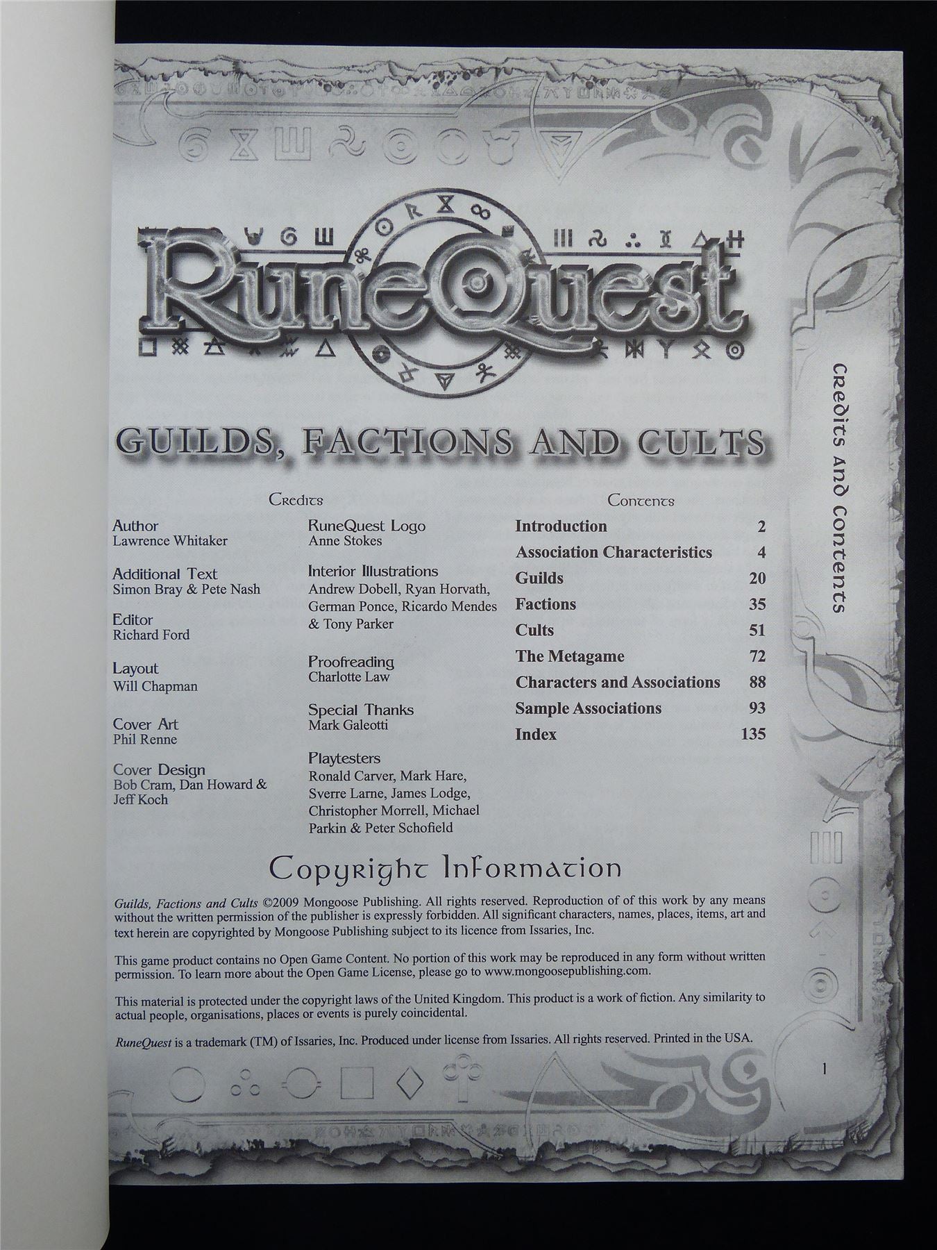 Runequest: Guilds Factions & Cults - Roleplaying Softback #2MM
