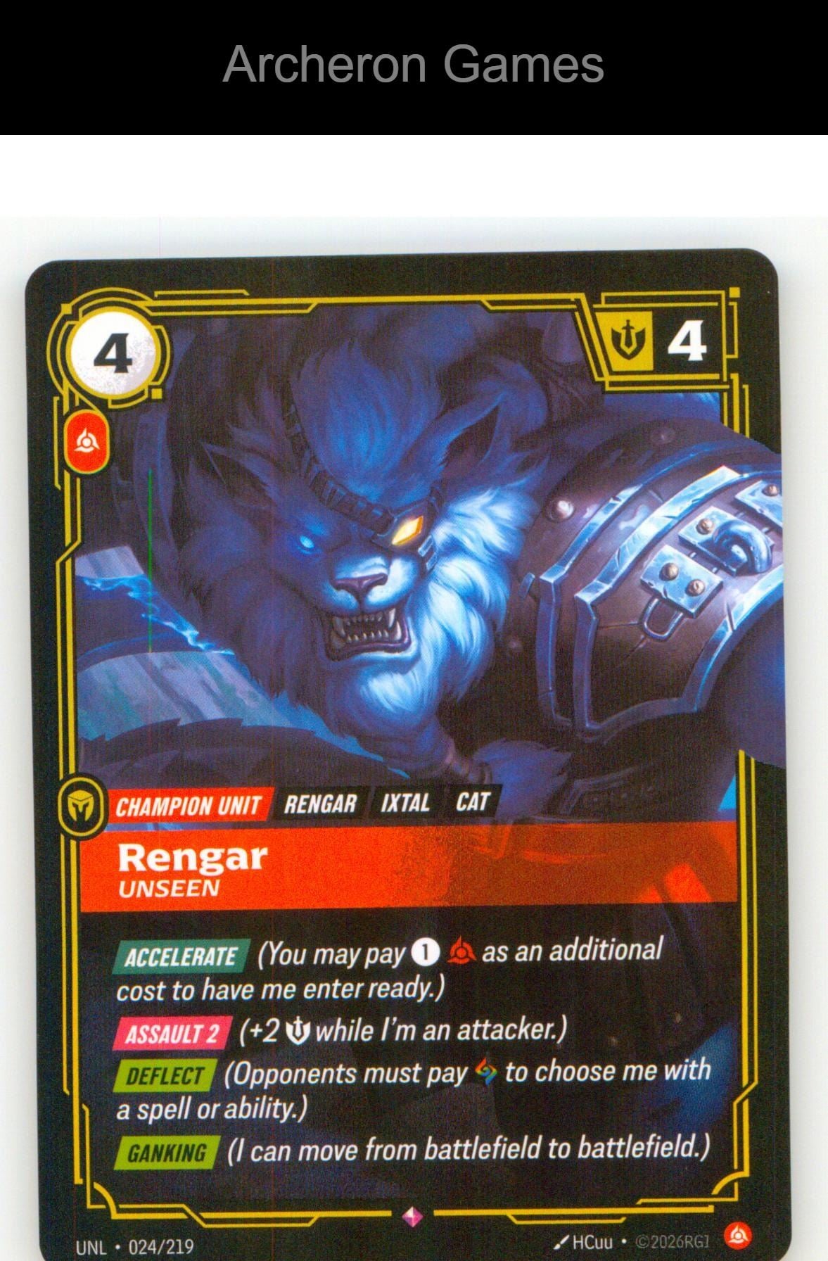 Rengar - Unseen UNL 024/219 R Unleashed Riftbound Card