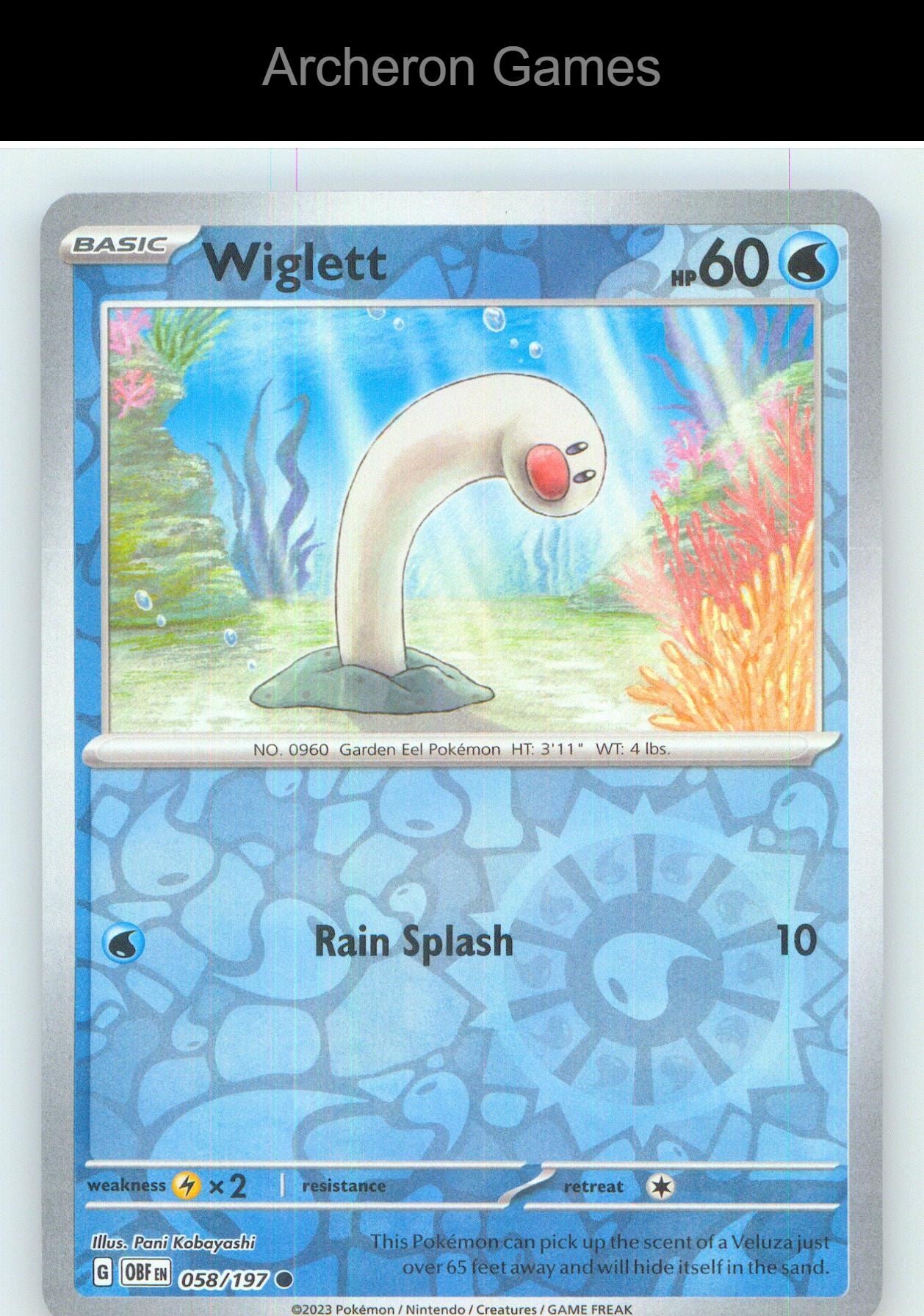 Pokemon Card Wiglett OBF 058/197 C Obsidian Flames Reverse Holo