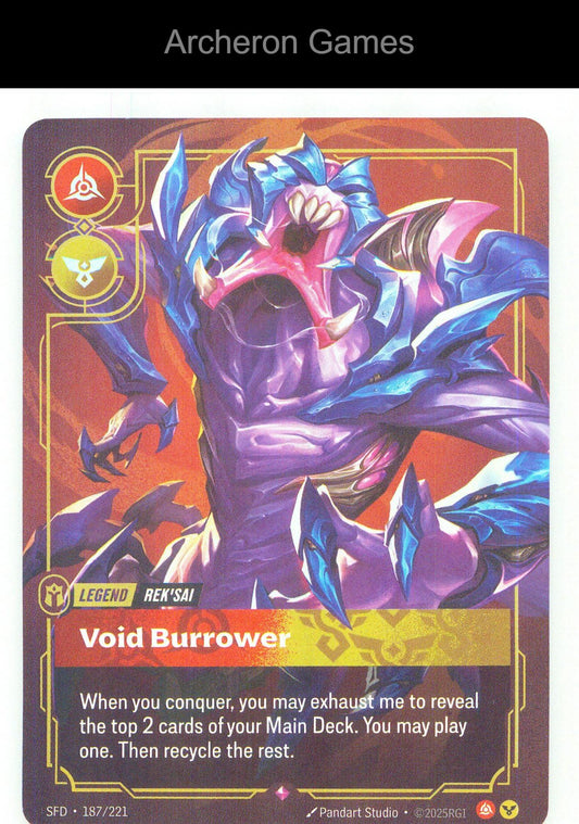 Rek'sai - Void Burrower SFD 187/221 R Spiritforged Riftbound Card Foil