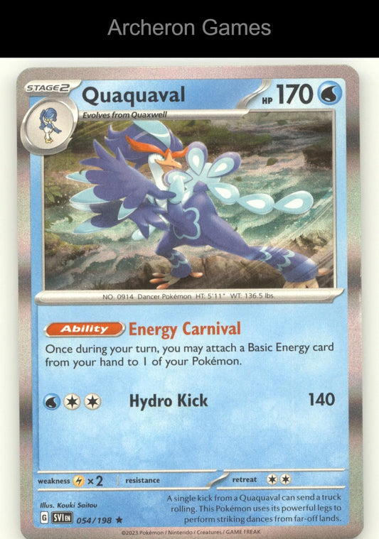 Pokemon Card Quaquaval SVI 054/198 R Scarlet & Violet Holo