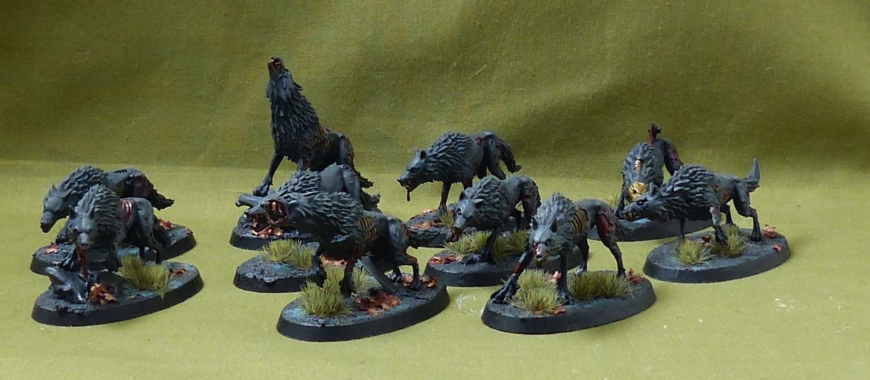 Dire Wolves painted - Soulblight Gravelords - Warhammer AoS #ZR