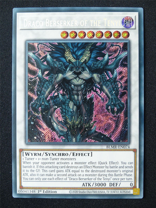 Draco Berserker of the Tenyi BLMR Secret Rare - 1st ed Yugioh Card #7M