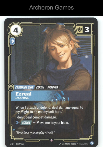 Ezreal - Dashing SFD 082/221 R  Card Spiritforged