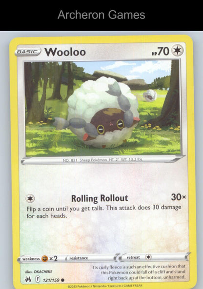 Pokemon Card Wooloo CRZ 121/159 C Crown Zenith