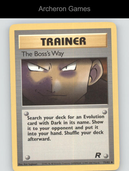 Pokemon Card The Boss's Way TR 73/82 UC Team Rocket Unlimited