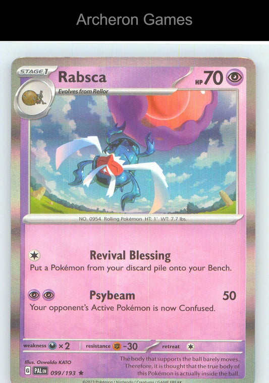 Pokemon Card Rabsca PAL 099/193 R Paldea Evolved Holo