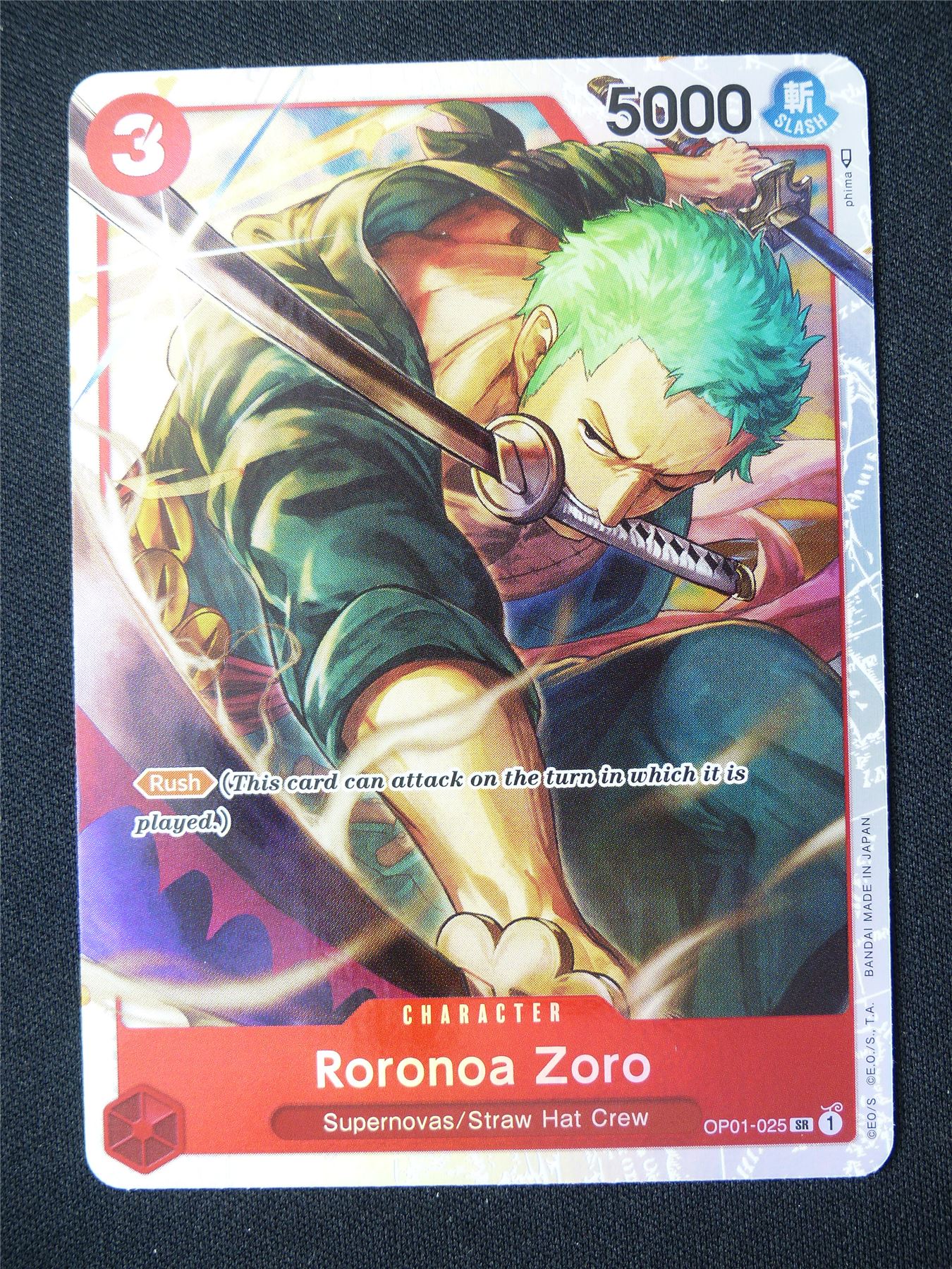 Roronoa Zoro OP01-025 SR Foil - One Piece Card #91Y