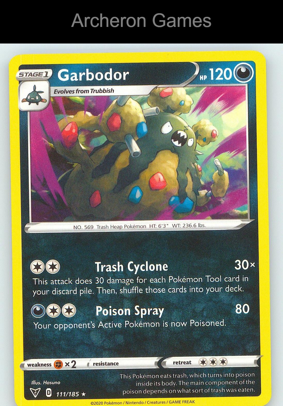 Pokemon Card Garbodor VIV 111/185 R Vivid Voltage