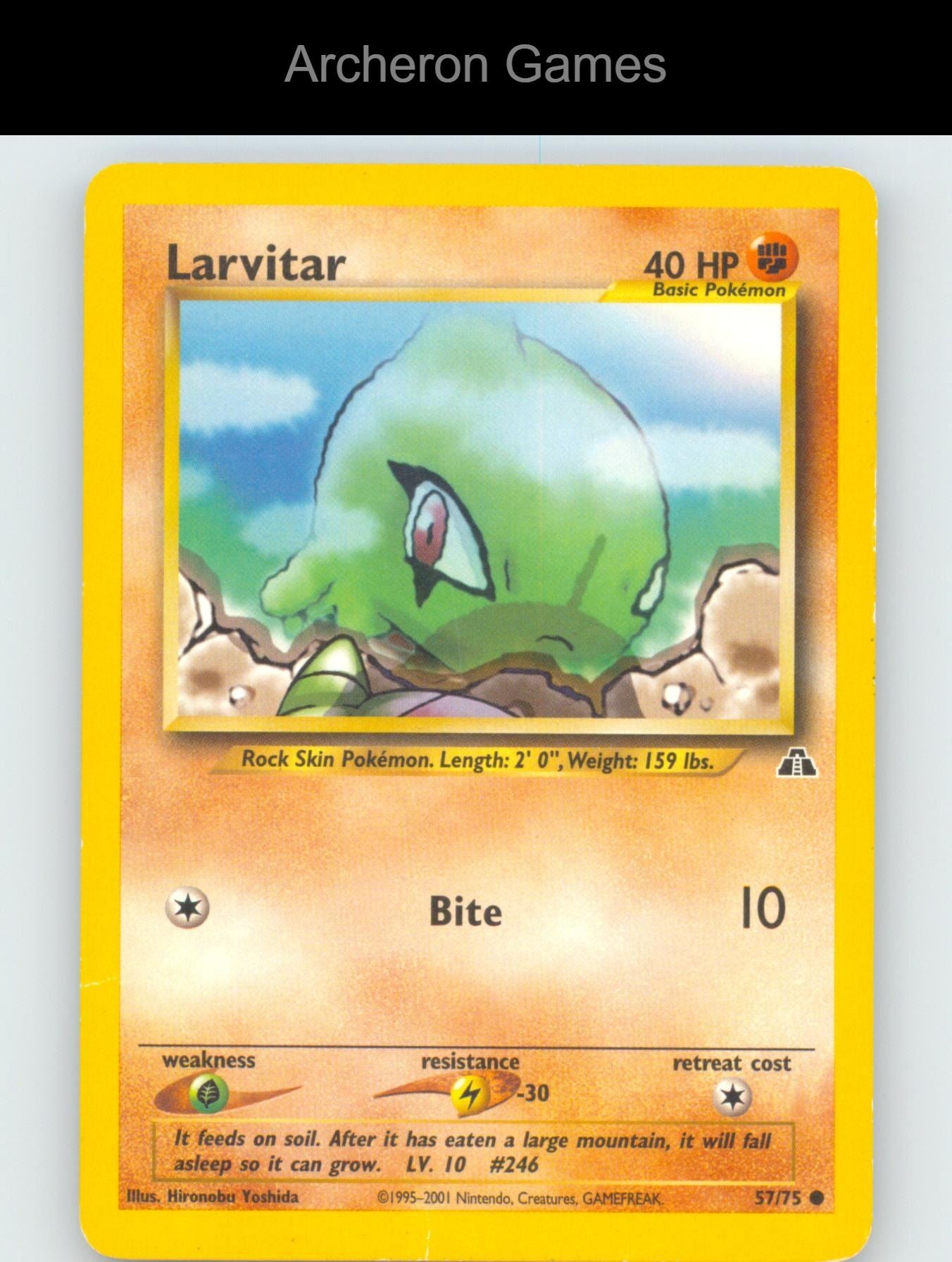 Pokemon Card Larvitar N2 57/75 C Neo Discovery Unlimited