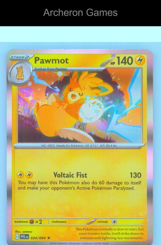 Pokemon Card Pawmot PFL 034/094 R Phantasmal Flames Holo