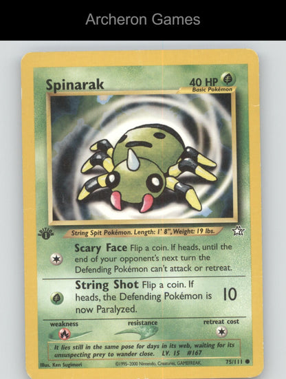 Pokemon Card Spinarak N1 75/111 C Neo Genesis 1st Edition