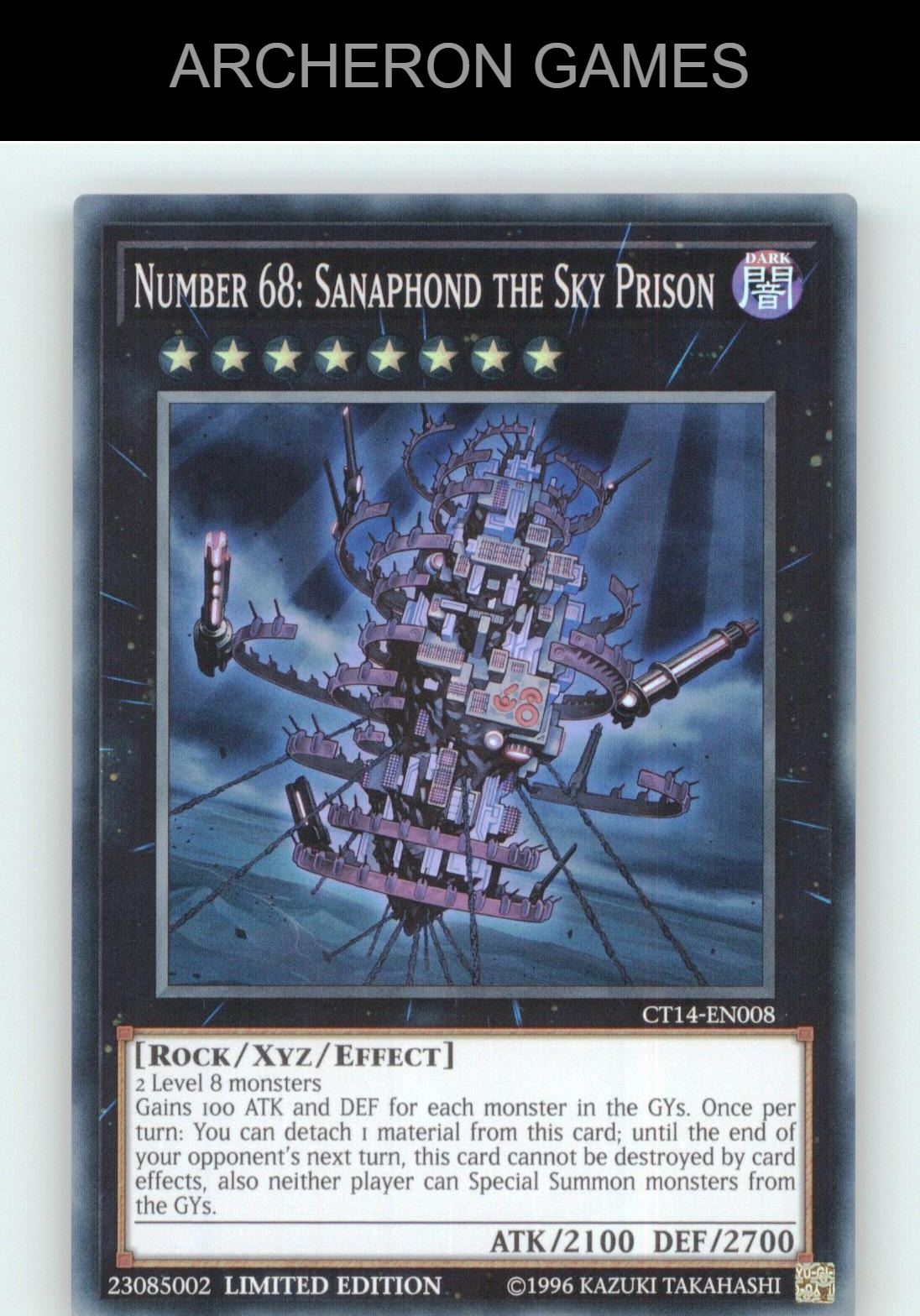 Number 68: Sanaphond the Sky Prison SR YUGIOH Card