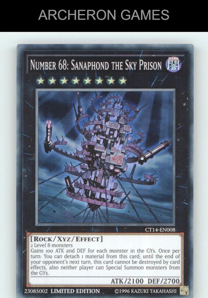 Number 68: Sanaphond the Sky Prison SR YUGIOH Card