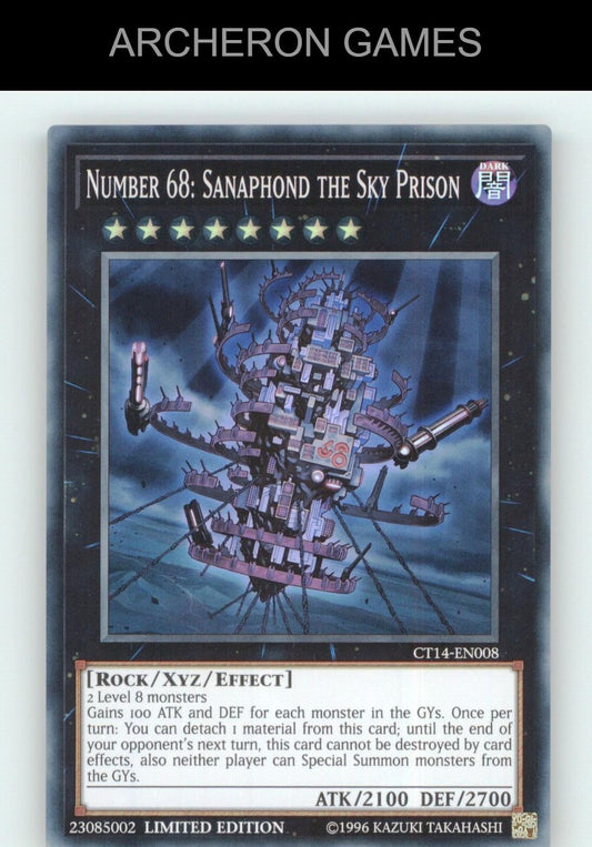 Number 68: Sanaphond the Sky Prison SR YUGIOH Card