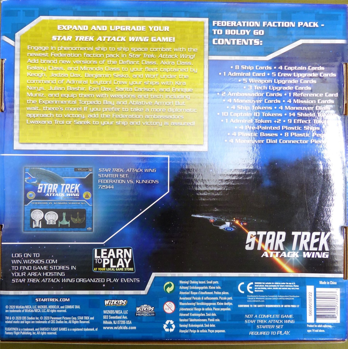 Star Trek Attack Wing: Federation Faction Pack: To Boldly Go - Miniatures Games #3B0